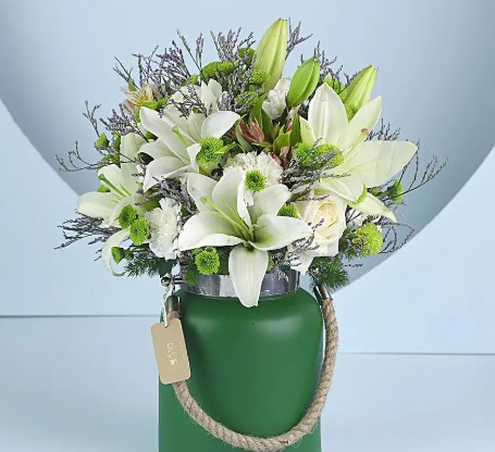 Mixed White Flower Jar