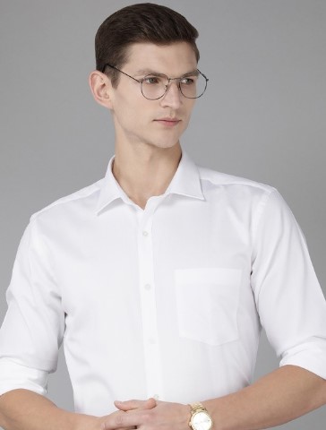 Slim Fit Opaque Pure Cotton Formal Shirt