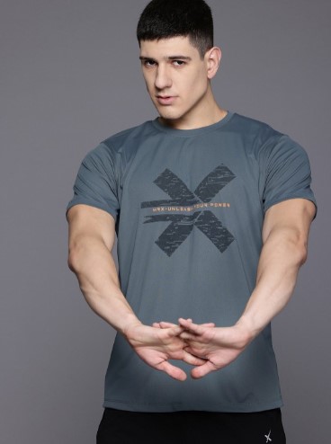 HRX by Hrithik Roshan Brand Logo Printed Training T-shirt