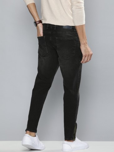 Mast & Harbour Men Black Slim Tapered Fit Mid-Rise Clean Look Stretchable Jeans