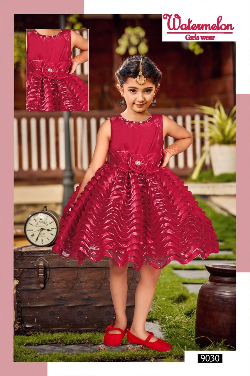 Watermelon Girls Fancy Frock (Set of 4 Pieces)