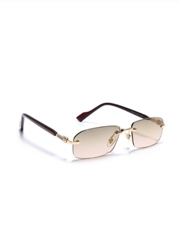 Unisex Rectangle Rimless Sunglasses with UV Protected Lens - 3012MG6617