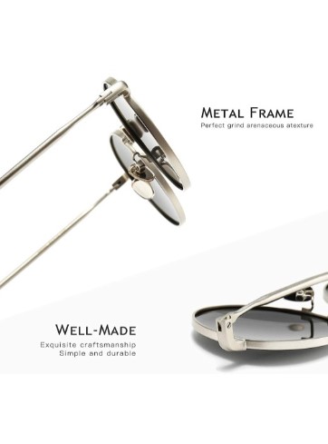 The Lifestyle Co. Unisex Round Sunglasses With UV Protected Lens RD 2339 silver