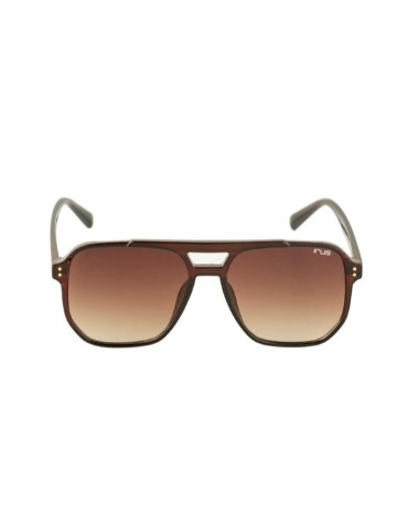 Unisex Brown Lens & Black Square Sunglasses with UV Protected Lens