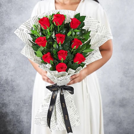 Elegant Vibe Red Roses Bouquet