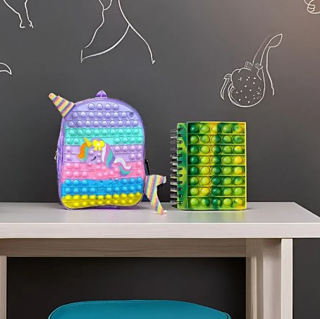 Pop It Casual Backpack With Pencil Case & Diary