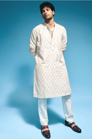Designer White Kurta Pajama for Eid with Premium Fabric & Style