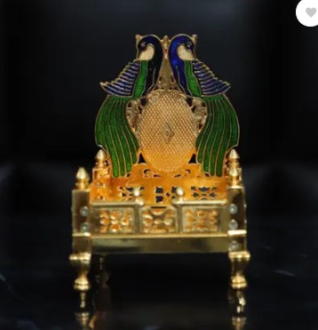 Chhariya Crafts Metal Krishna Sihasan, Laddu Gopal Singhasan For Home And Offices Metal Home Temple  (Height: 17, Pre-assembled)