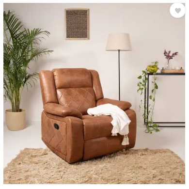 Jordyblue Marvin 3R Rocking Revolving Fabric Manual Rocker Recliner  (Finish Color - Tan, DIY(Do-It-Yourself))